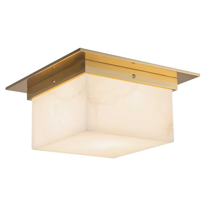 Alora Canada - FM356115PTBAR - Two Light Flush Mount - Mineral - Patina Brass/Alabaster