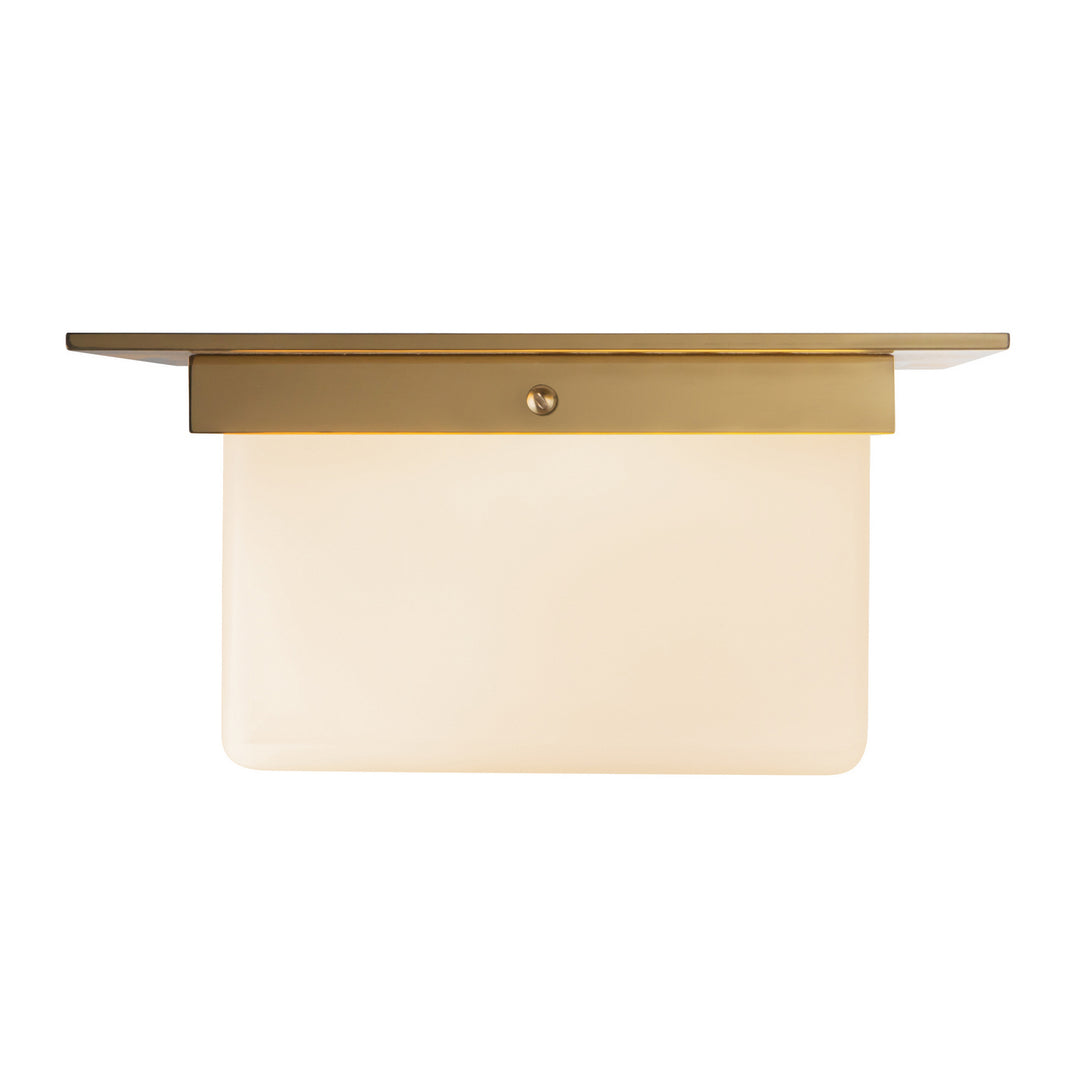 Alora Canada - FM356115PTBOP - Two Light Flush Mount - Mineral - Patina Brass/Opal Glass