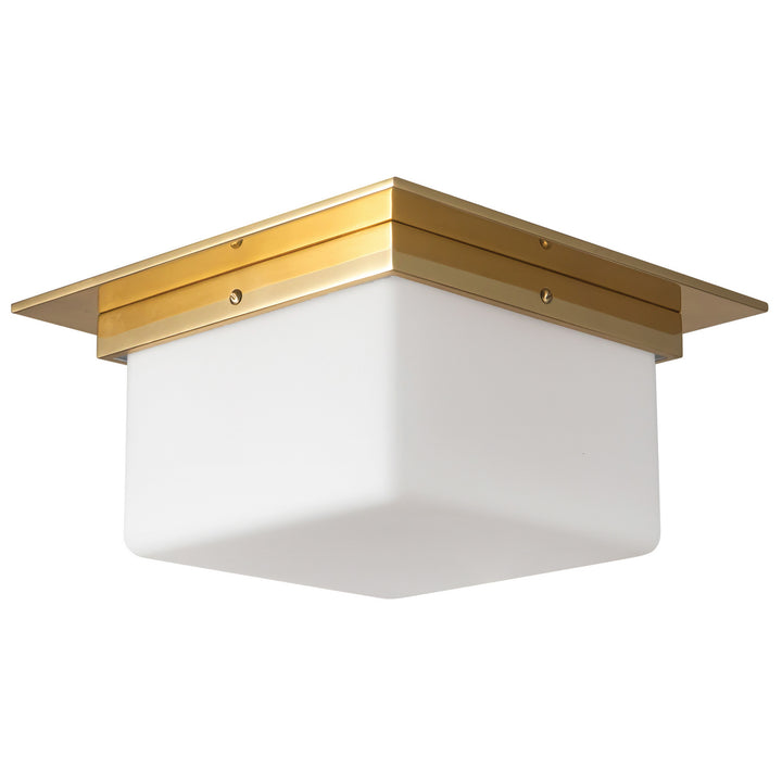 Alora Canada - FM356115PTBOP - Two Light Flush Mount - Mineral - Patina Brass/Opal Glass