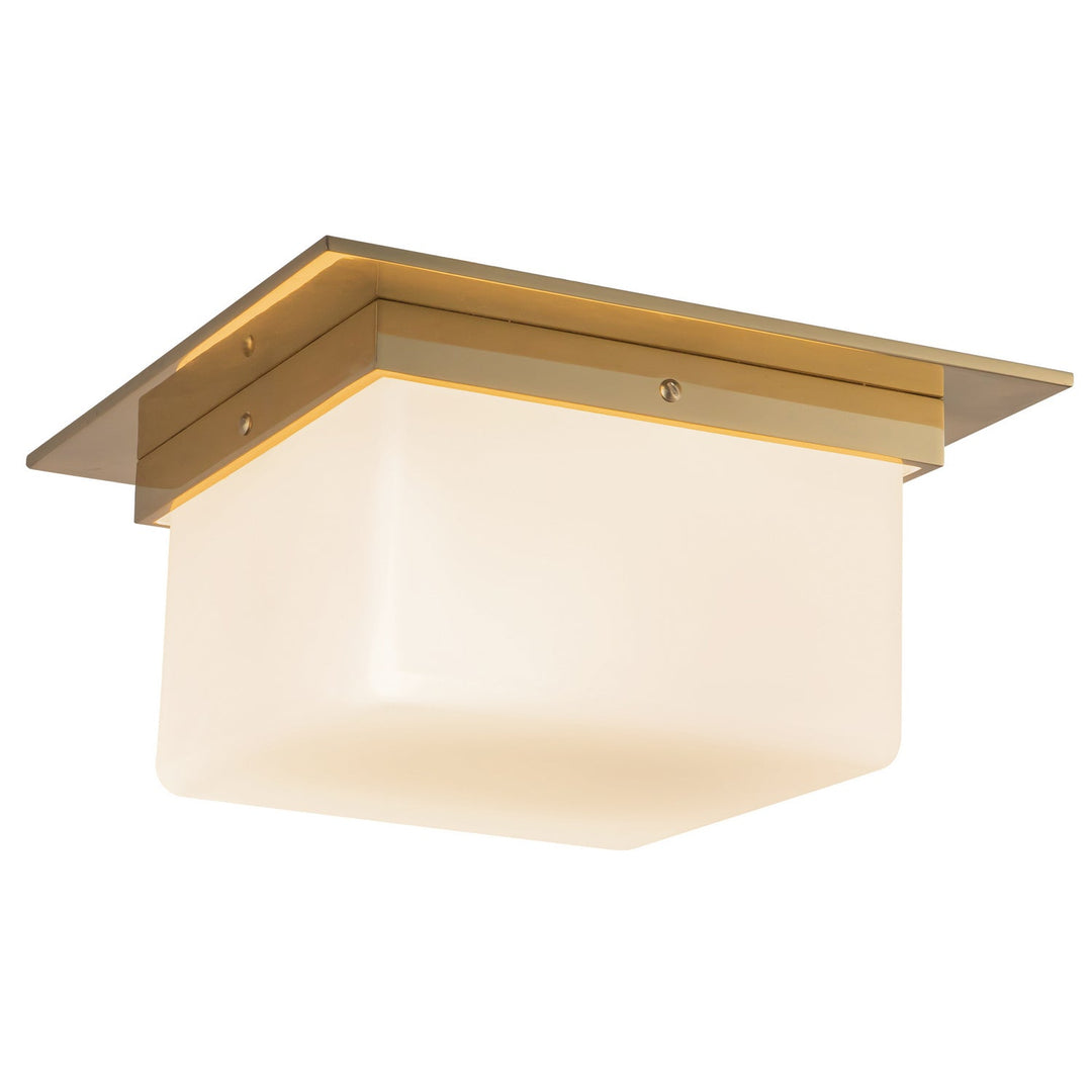 Alora Canada - FM356115PTBOP - Two Light Flush Mount - Mineral - Patina Brass/Opal Glass