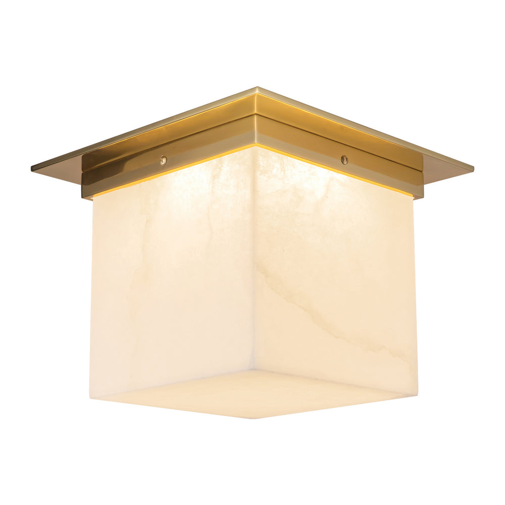Alora Canada - FM356118PTBAR - One Light Flush Mount - Mineral - Patina Brass/Alabaster