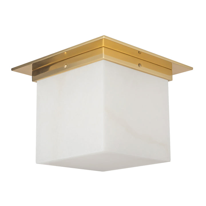 Alora Canada - FM356118PTBAR - One Light Flush Mount - Mineral - Patina Brass/Alabaster