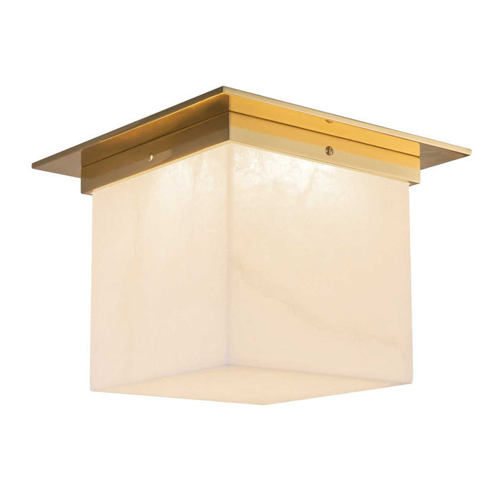 Alora Canada - FM356118PTBAR - One Light Flush Mount - Mineral - Patina Brass/Alabaster