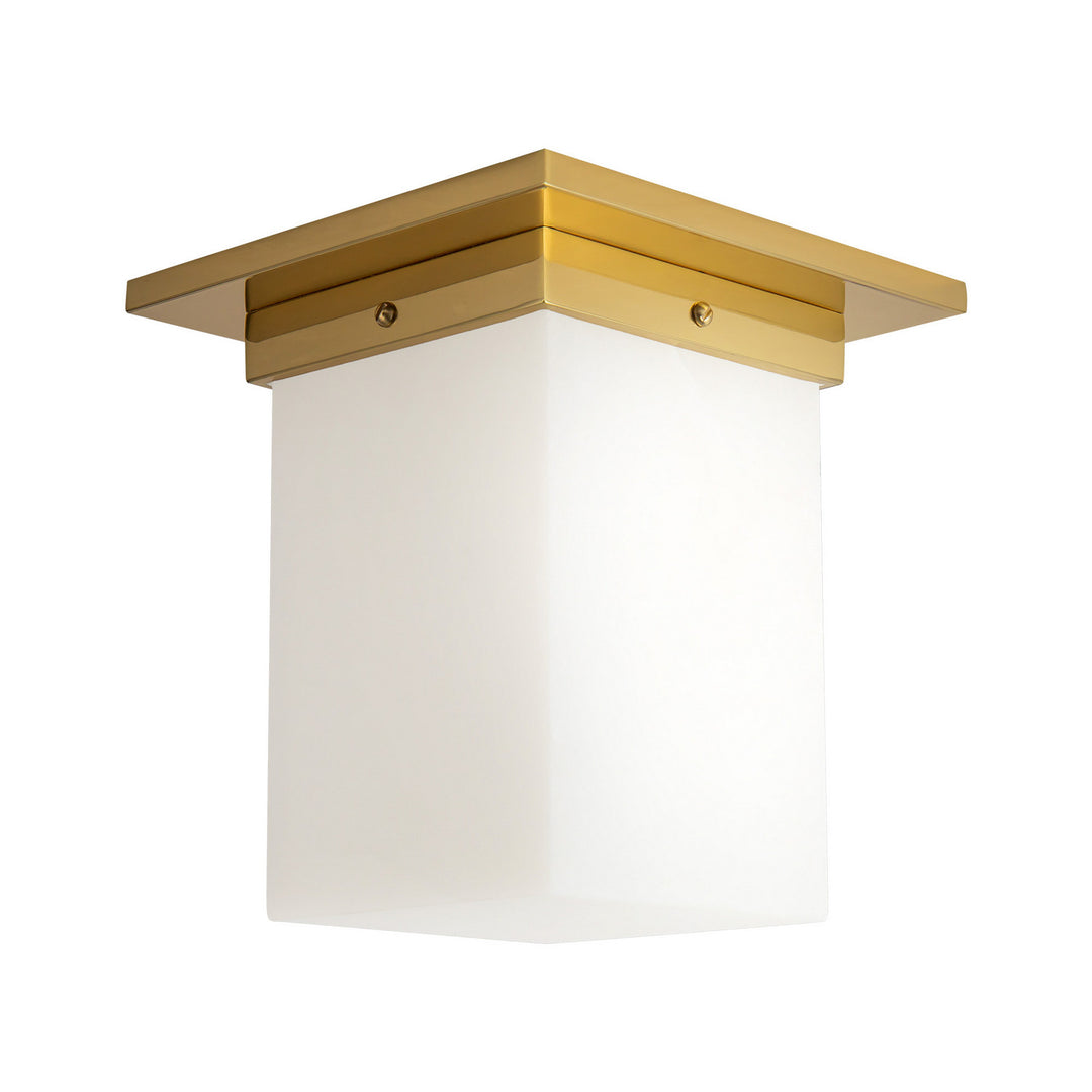 Alora Canada - FM356808PTBAR - One Light Flush Mount - Mineral - Patina Brass/Alabaster