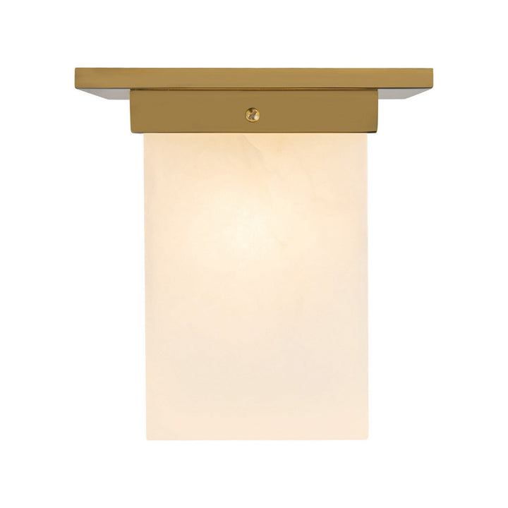Alora Canada - FM356808PTBAR - One Light Flush Mount - Mineral - Patina Brass/Alabaster