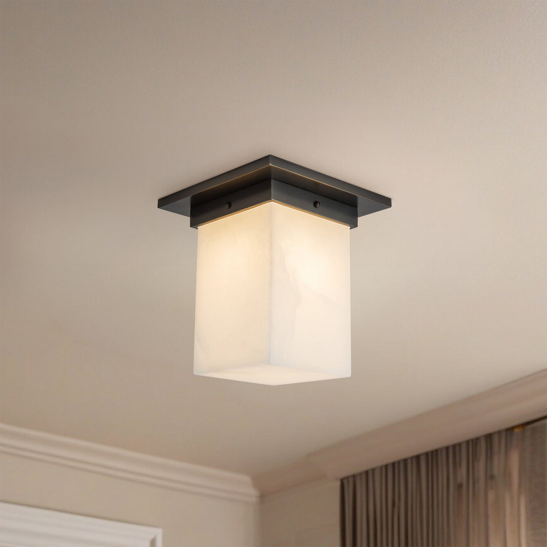 Alora Canada - FM356808UBAR - One Light Flush Mount - Mineral - Urban Bronze/Alabaster