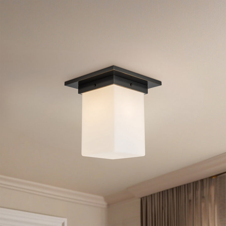 Alora Canada - FM356808UBOP - One Light Flush Mount - Mineral - Urban Bronze/Matte Opal Glass
