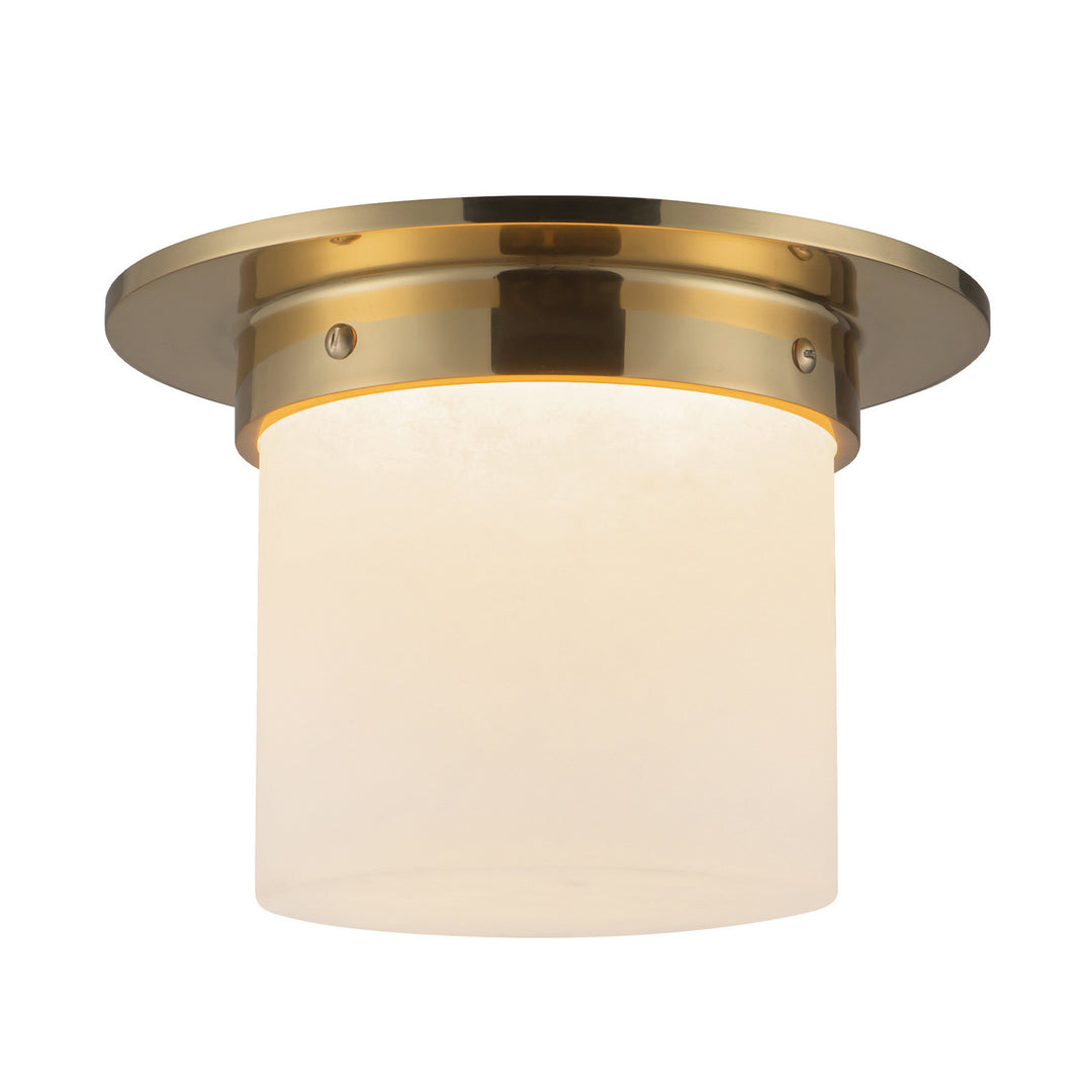 Alora Canada - FM360085PTBAR - One Light Flush Mount - Mineral - Patina Brass/Alabaster
