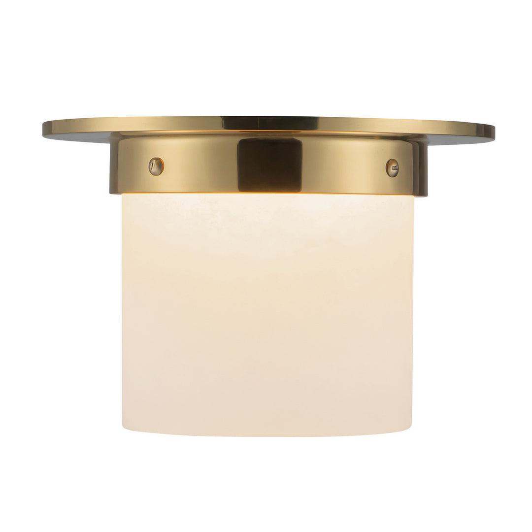 Alora Canada - FM360085PTBAR - One Light Flush Mount - Mineral - Patina Brass/Alabaster