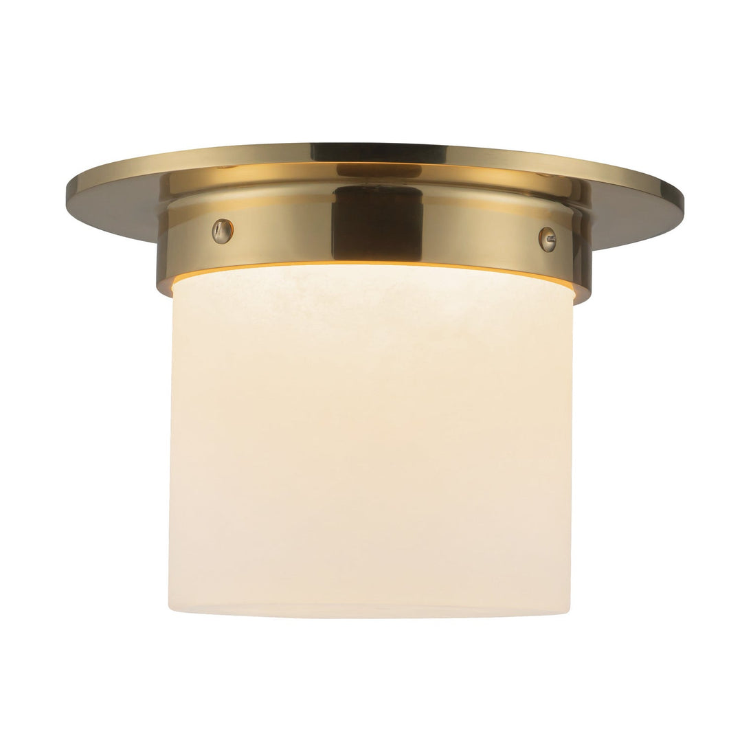 Alora Canada - FM360085PTBAR - One Light Flush Mount - Mineral - Patina Brass/Alabaster