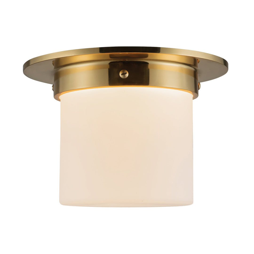 Alora Canada - FM360085PTBOP - One Light Flush Mount - Mineral - Patina Brass/Opal Glass