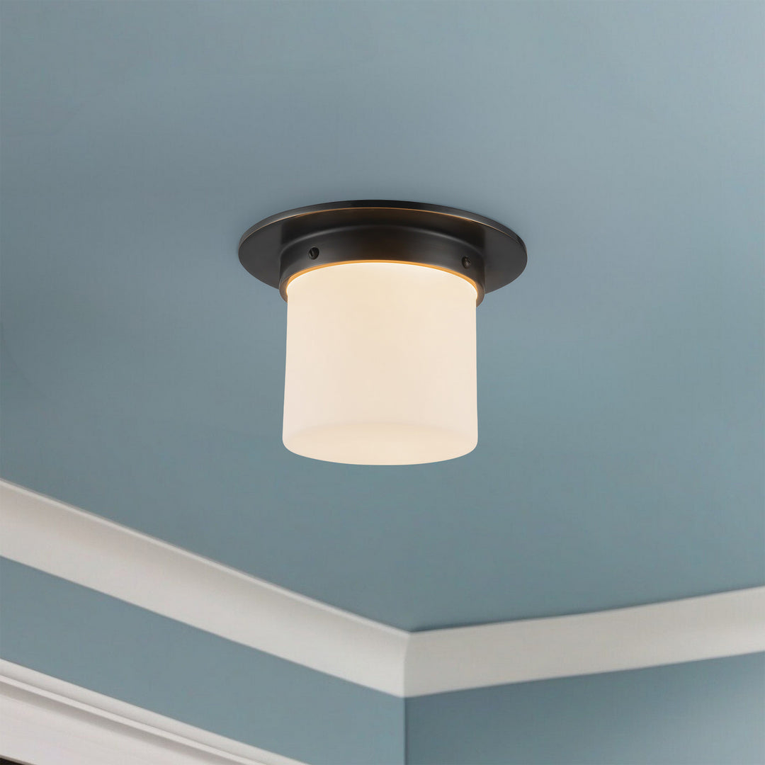 Alora Canada - FM360085UBOP - One Light Flush Mount - Mineral - Urban Bronze/Matte Opal Glass
