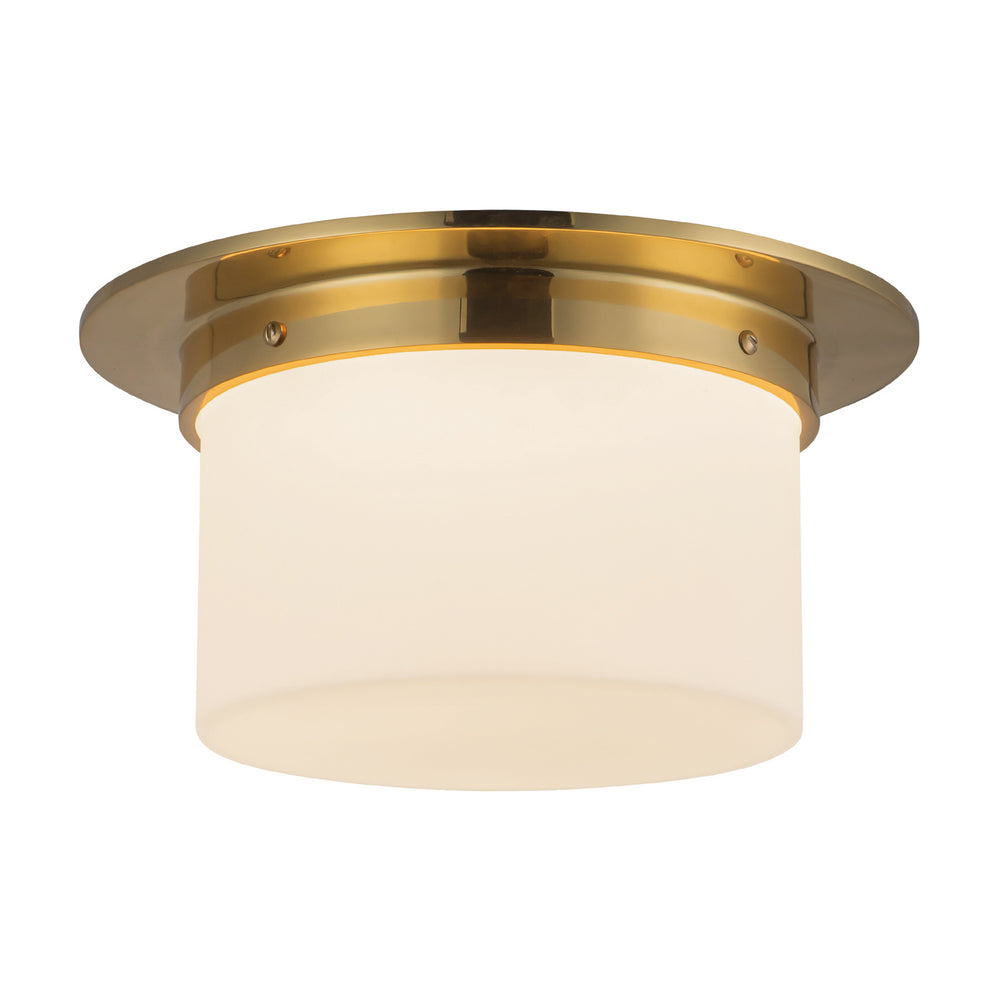 Alora Canada - FM360115PTBOP - Two Light Flush Mount - Mineral - Patina Brass/Opal Glass