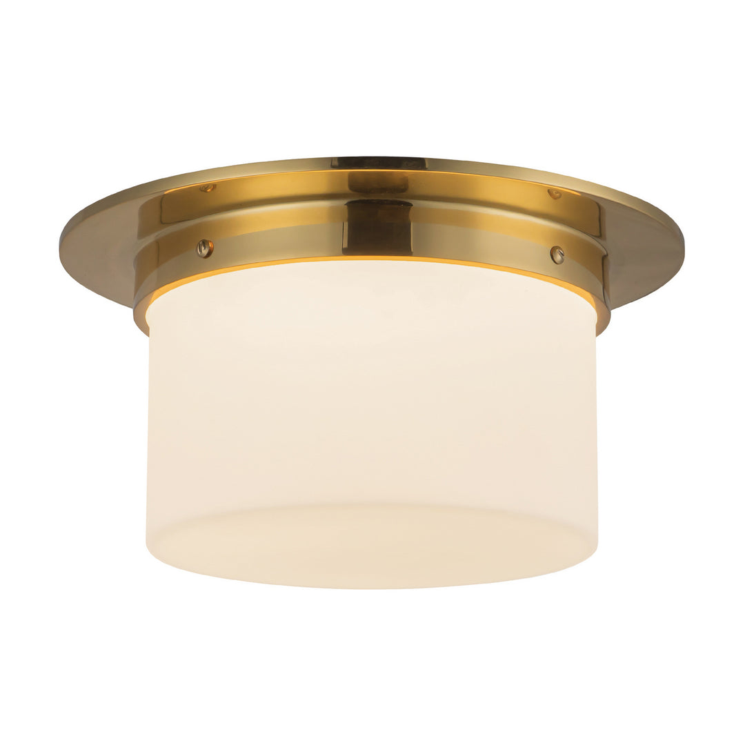 Alora Canada - FM360115PTBOP - Two Light Flush Mount - Mineral - Patina Brass/Opal Glass