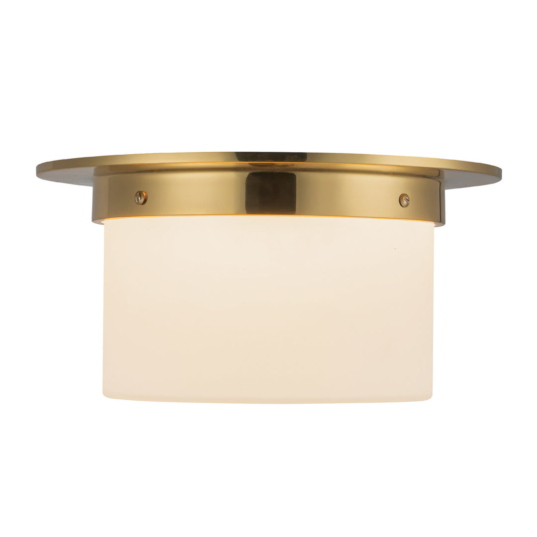 Alora Canada - FM360115PTBOP - Two Light Flush Mount - Mineral - Patina Brass/Opal Glass