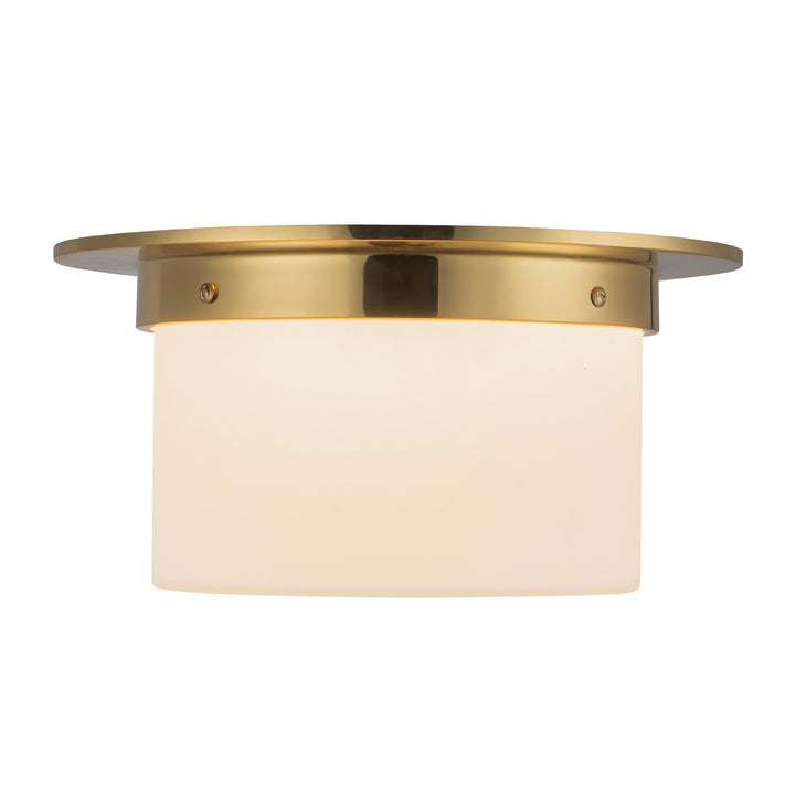 Alora Canada - FM360115PTBOP - Two Light Flush Mount - Mineral - Patina Brass/Opal Glass