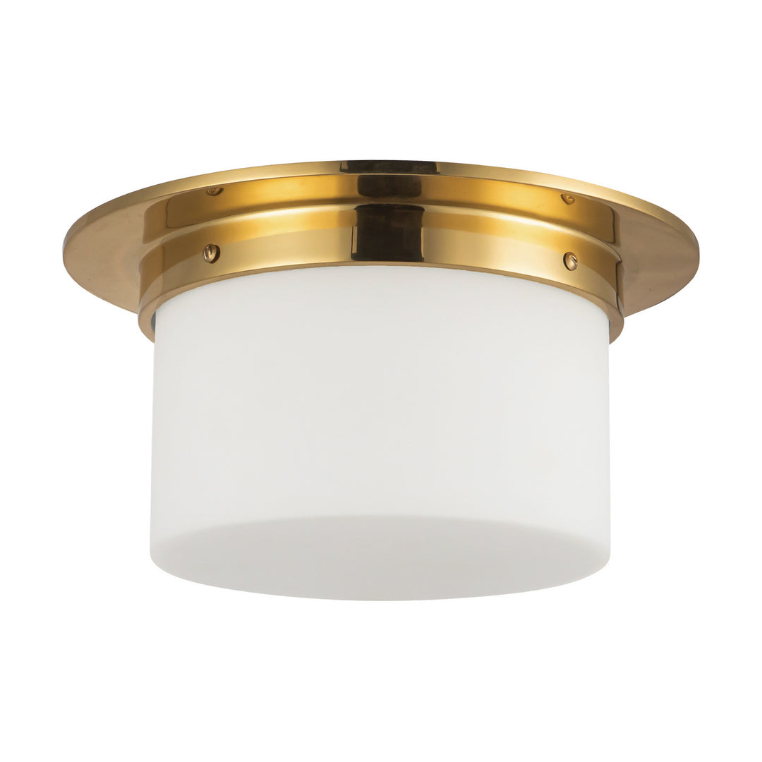 Alora Canada - FM360115PTBOP - Two Light Flush Mount - Mineral - Patina Brass/Opal Glass