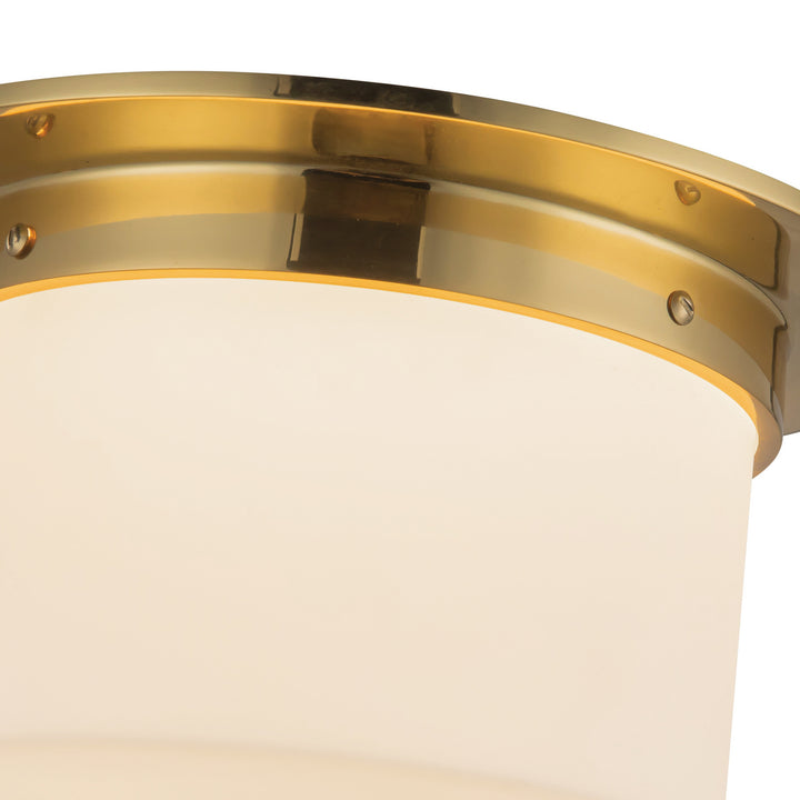 Alora Canada - FM360115PTBOP - Two Light Flush Mount - Mineral - Patina Brass/Opal Glass