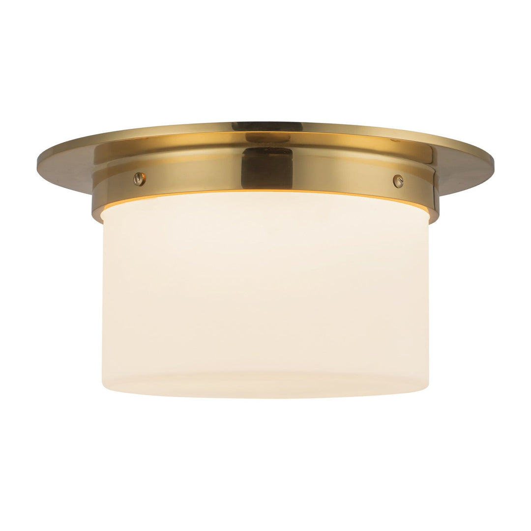 Alora Canada - FM360115PTBOP - Two Light Flush Mount - Mineral - Patina Brass/Opal Glass