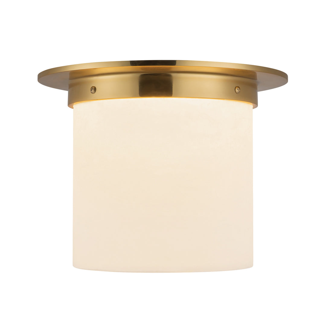 Alora Canada - FM360118PTBAR - One Light Flush Mount - Mineral - Patina Brass/Alabaster