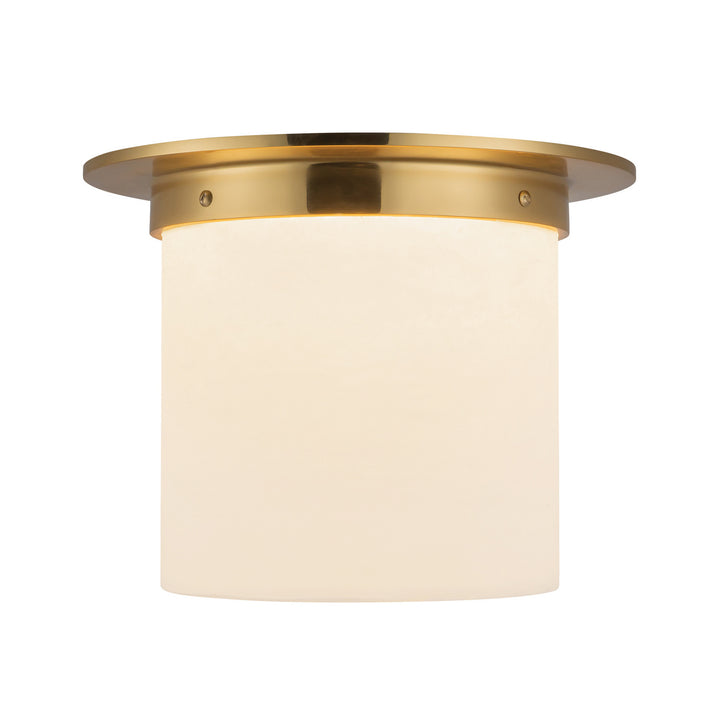 Alora Canada - FM360118PTBAR - One Light Flush Mount - Mineral - Patina Brass/Alabaster