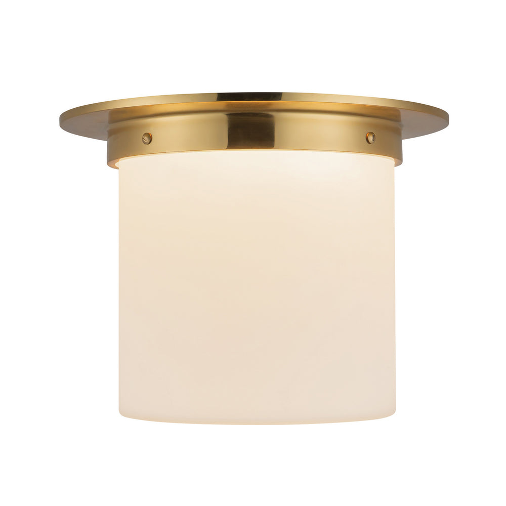 Alora Canada - FM360118PTBOP - One Light Flush Mount - Mineral - Patina Brass/Opal Glass
