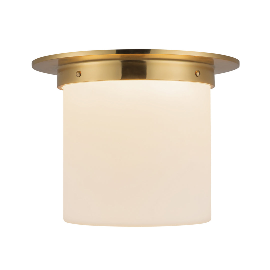 Alora Canada - FM360118PTBOP - One Light Flush Mount - Mineral - Patina Brass/Opal Glass