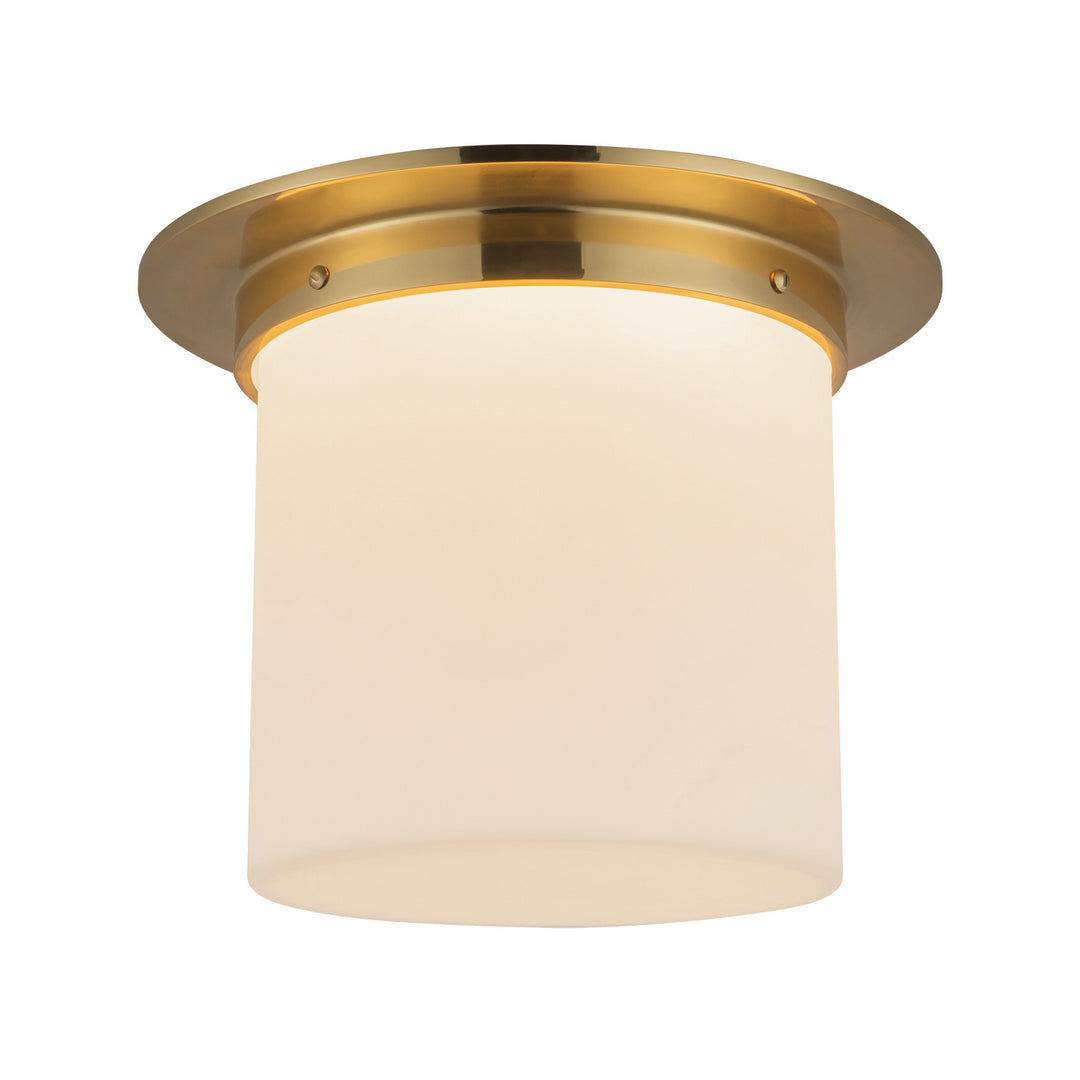 Alora Canada - FM360118PTBOP - One Light Flush Mount - Mineral - Patina Brass/Opal Glass