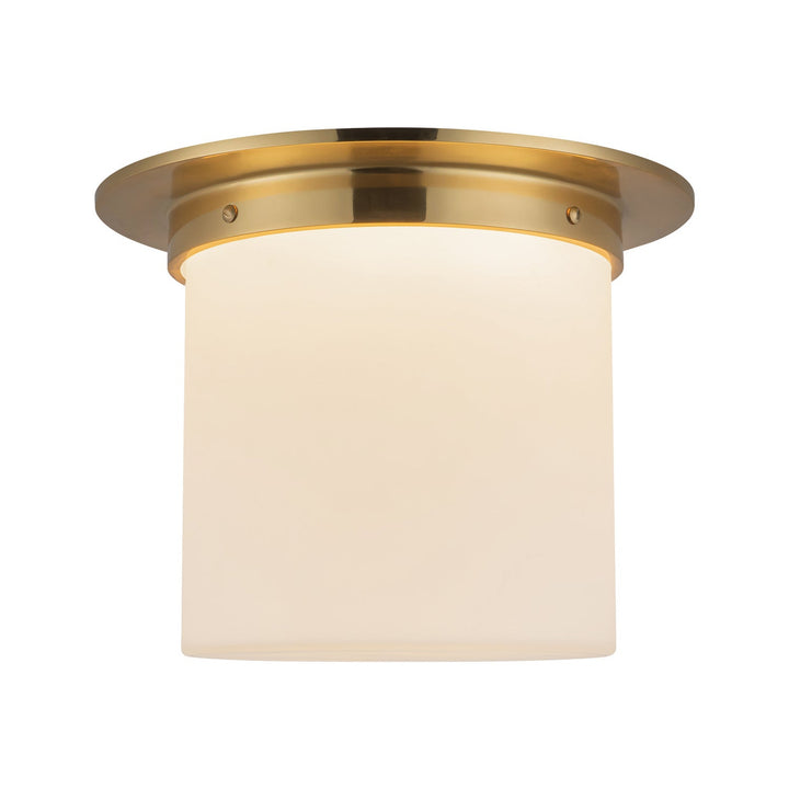 Alora Canada - FM360118PTBOP - One Light Flush Mount - Mineral - Patina Brass/Opal Glass