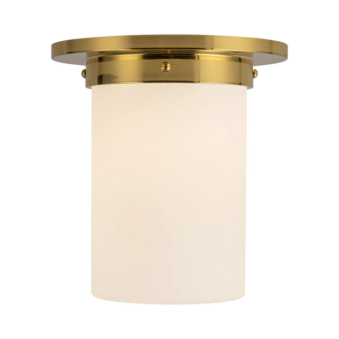 Alora Canada - FM360808PTBOP - One Light Flush Mount - Mineral - Patina Brass/Opal Glass