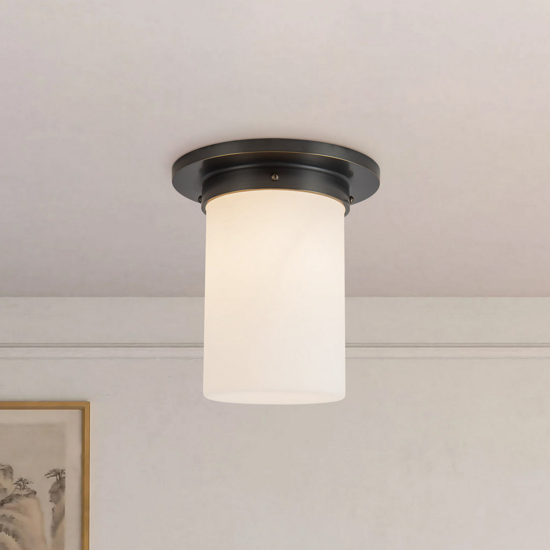 Alora Canada - FM360808UBOP - One Light Flush Mount - Mineral - Urban Bronze/Matte Opal Glass