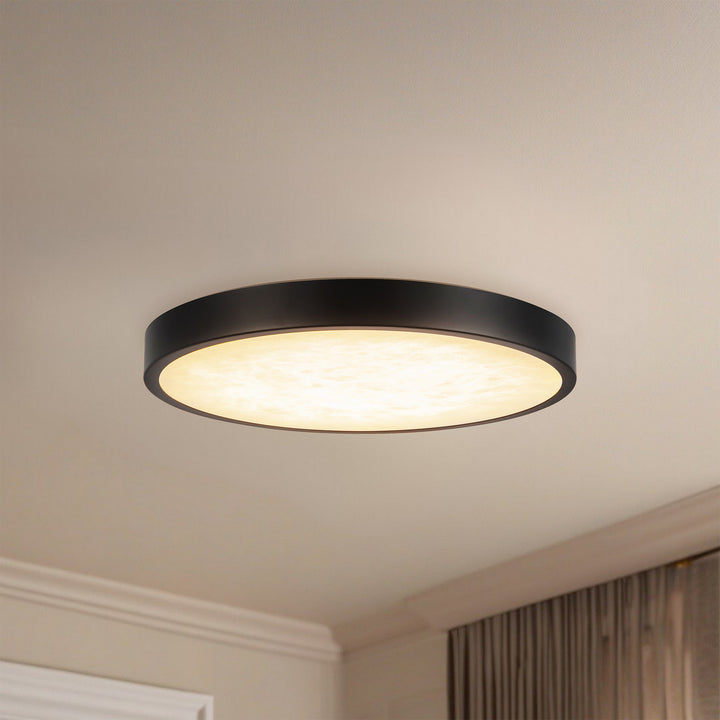 Alora Canada - FM653009MBAR - LED Flush Mount - Evelyn - Matte Black/Alabaster