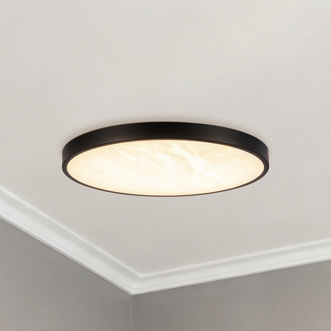 Alora Canada - FM653012MBAR - LED Flush Mount - Evelyn - Matte Black/Alabaster
