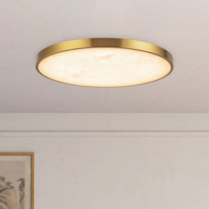 Alora Canada - FM653015BGAR - LED Flush Mount - Evelyn - Brushed Gold/Alabaster
