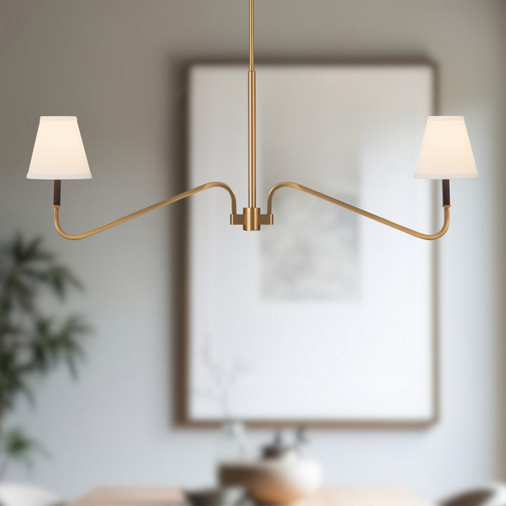 Alora Canada - LP445242BGWL - Two Light Linear Pendant - Sloan - Brushed Gold/White Linen