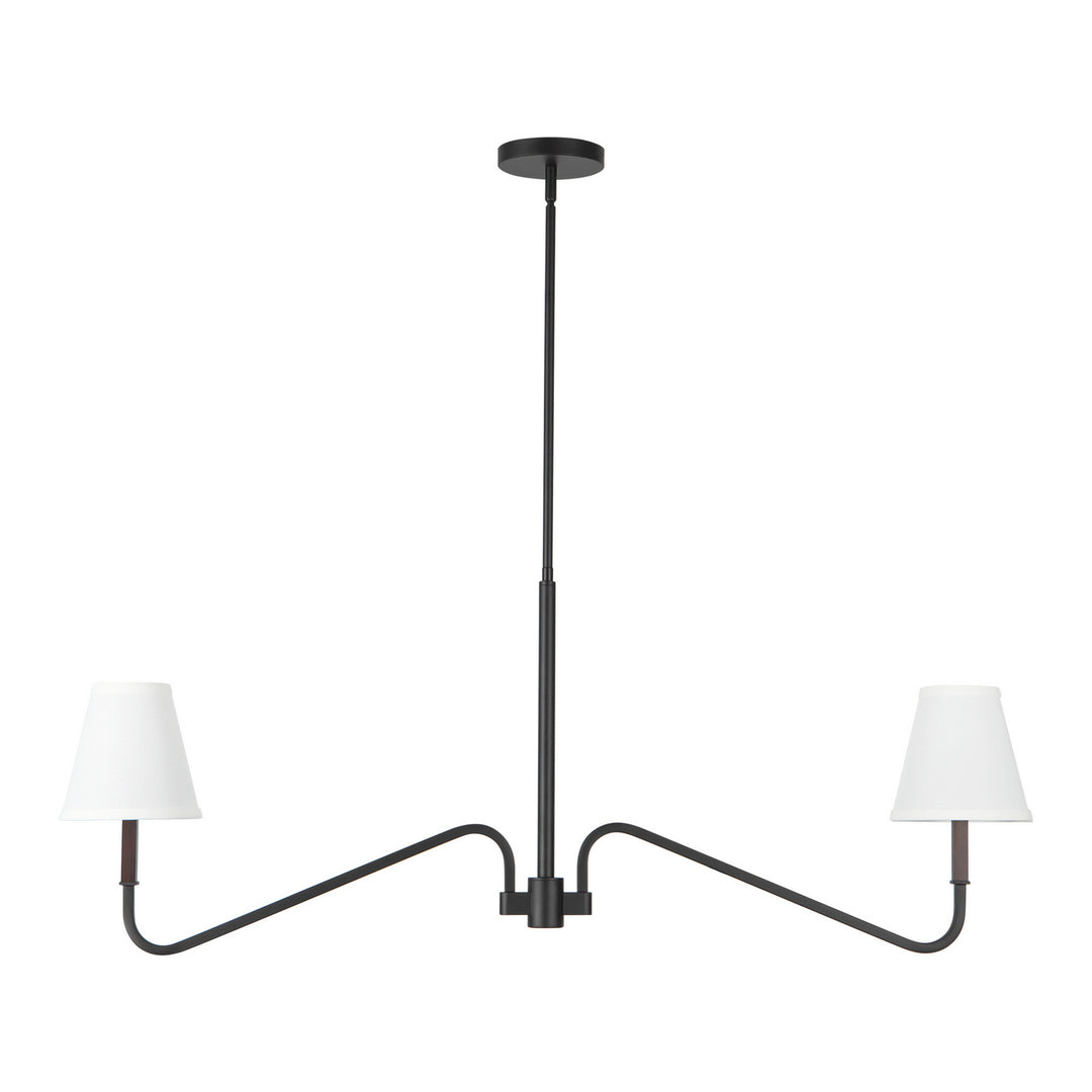 Alora Canada - LP445242MBWL - Two Light Linear Pendant - Sloan - Matte Black/White Linen