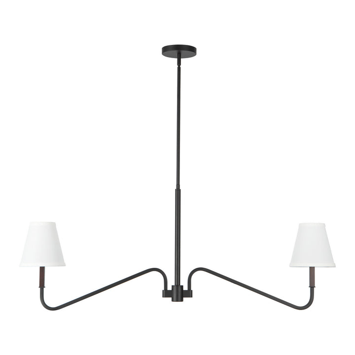 Alora Canada - LP445242MBWL - Two Light Linear Pendant - Sloan - Matte Black/White Linen