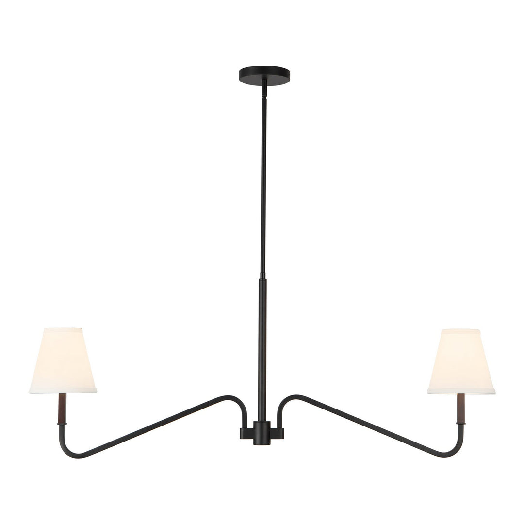 Alora Canada - LP445242MBWL - Two Light Linear Pendant - Sloan - Matte Black/White Linen