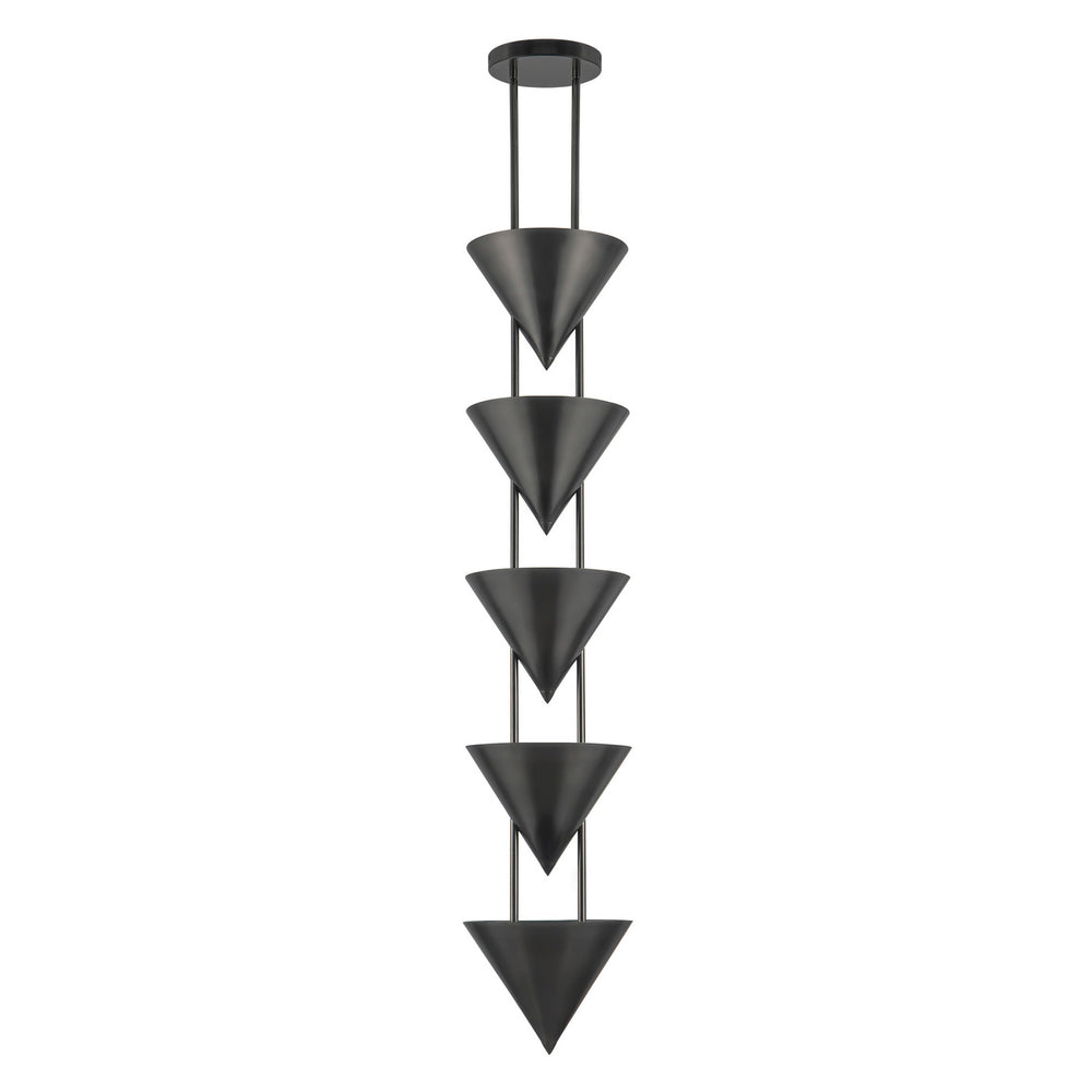 Alora Canada - PD341548STA - Five Light Pendant - Versus - Aged Steel