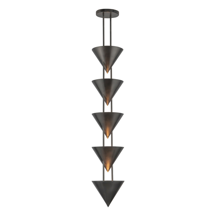 Alora Canada - PD341548STA - Five Light Pendant - Versus - Aged Steel