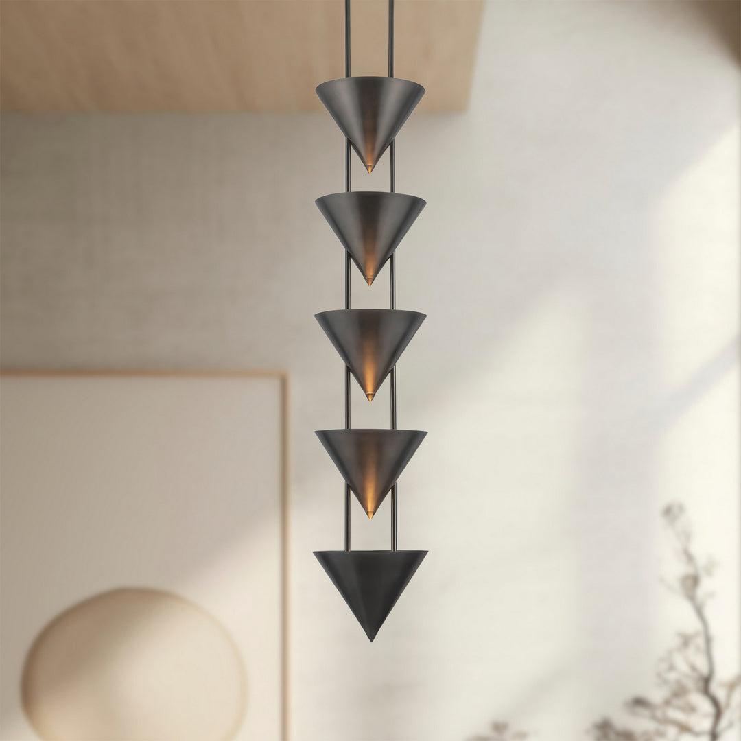 Alora Canada - PD341548STA - Five Light Pendant - Versus - Aged Steel