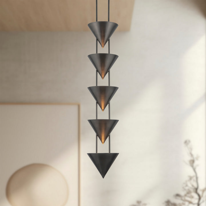 Alora Canada - PD341548STA - Five Light Pendant - Versus - Aged Steel