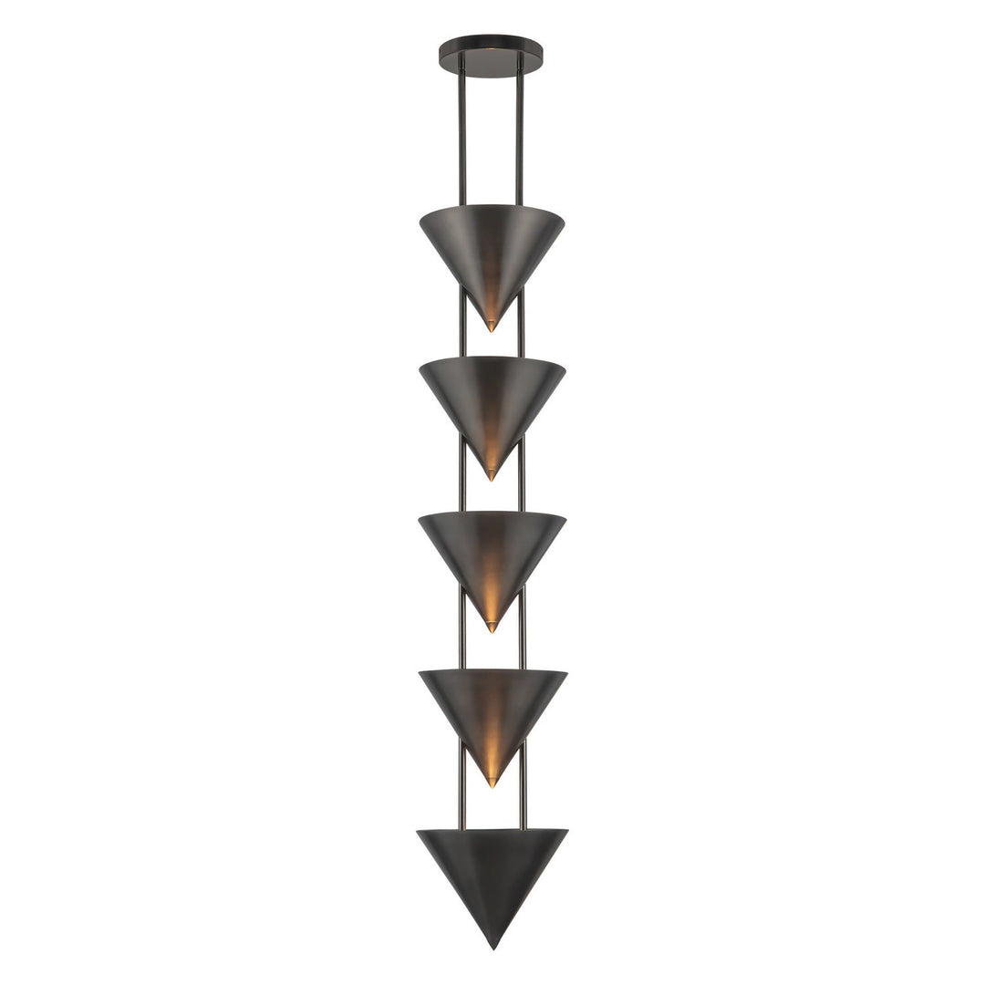 Alora Canada - PD341548STA - Five Light Pendant - Versus - Aged Steel