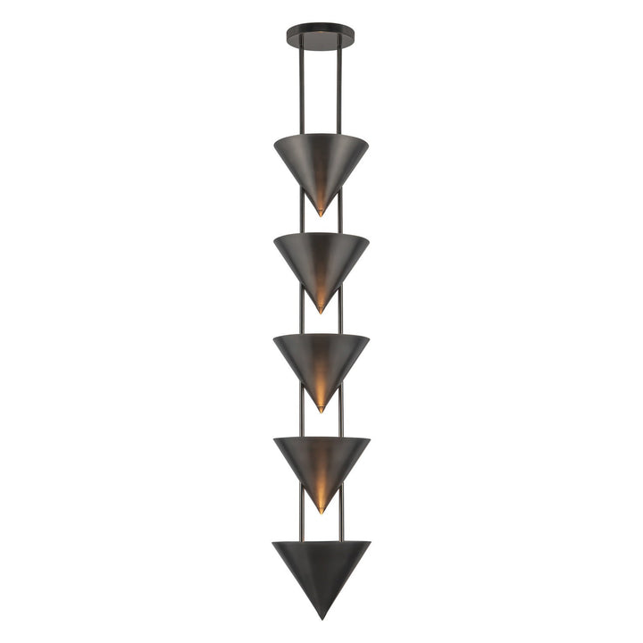 Alora Canada - PD341548STA - Five Light Pendant - Versus - Aged Steel