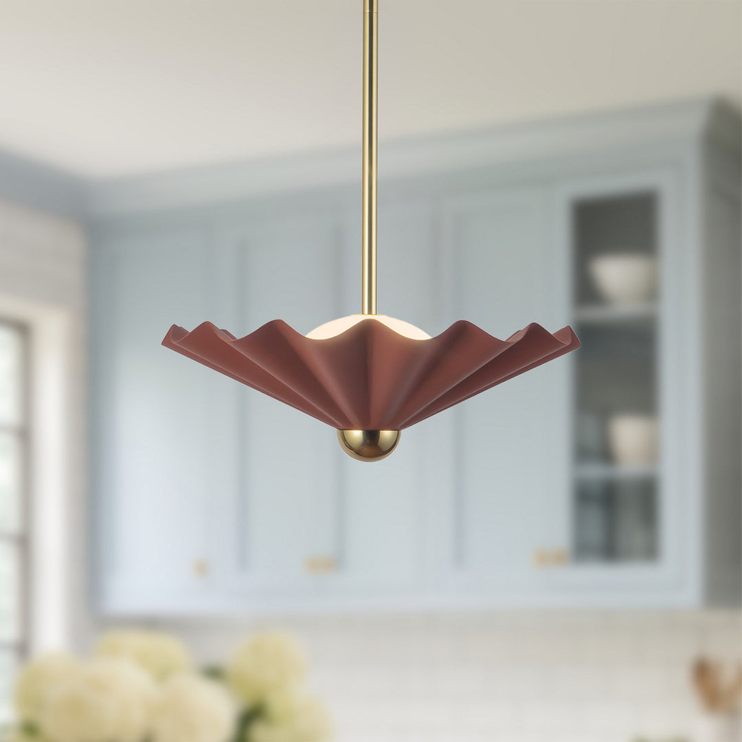 Alora Canada - PD354016BGD - LED Pendant - Furrow - Burgundy