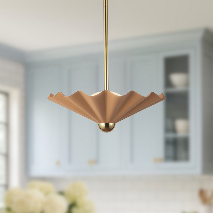 Alora Canada - PD354016PEC - LED Pendant - Furrow - Peach