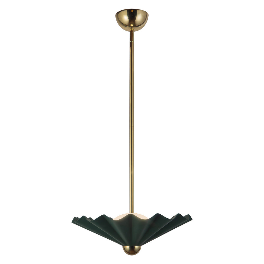 Alora Canada - PD354016PGN - LED Pendant - Furrow - Pine Green