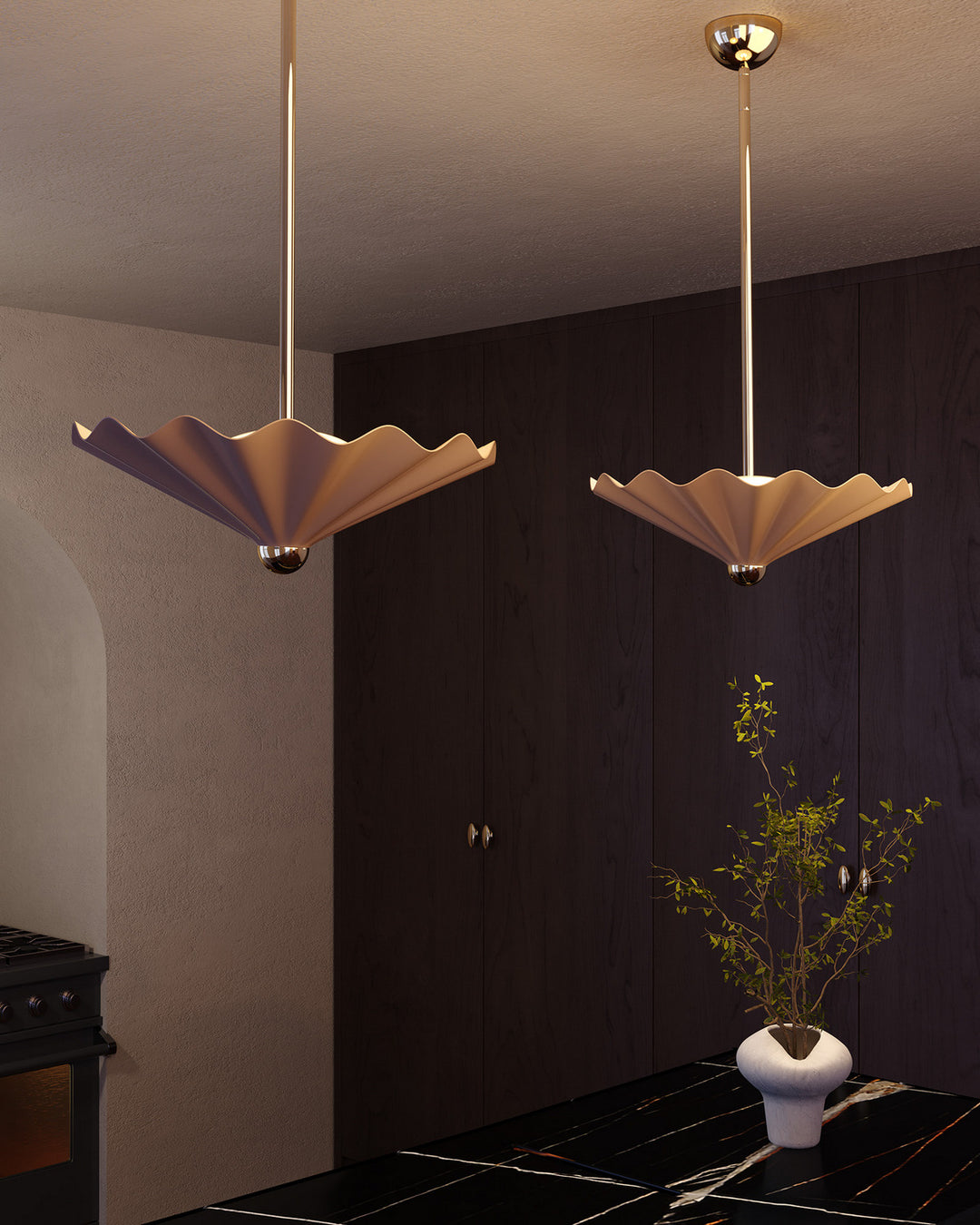 Alora Canada - PD354125PEC - LED Pendant - Furrow - Peach