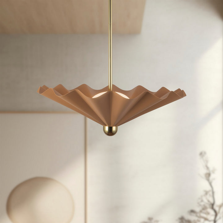 Alora Canada - PD354125PEC - LED Pendant - Furrow - Peach