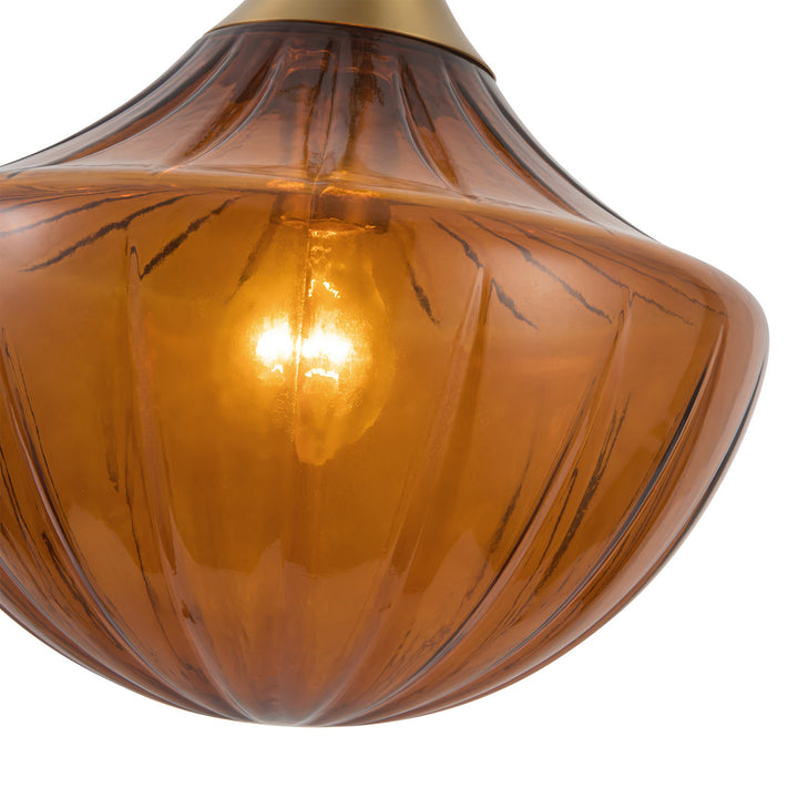 Alora Canada - PD651012BGAM - One Light Pendant - Farrah - Brushed Gold/Amber